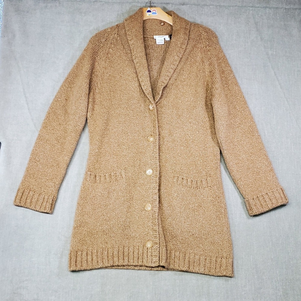 Vintage CELINE Michael Kors Era 100% Cashmere Cardigan Bergdorf Goodman Camel L